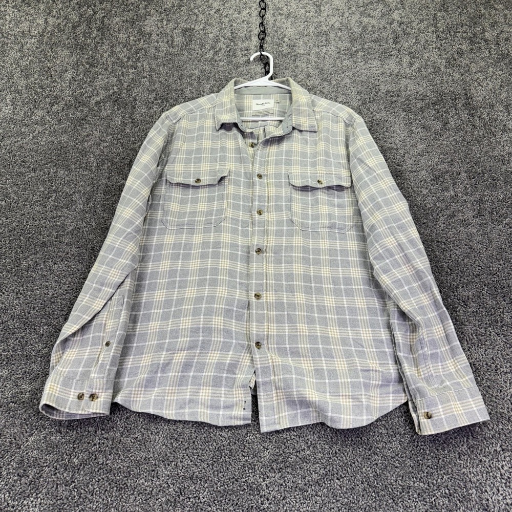 Goodfellow & Co Shirt Mens XL Gray Plaid Flannel Long Sleeve Button Up Casual